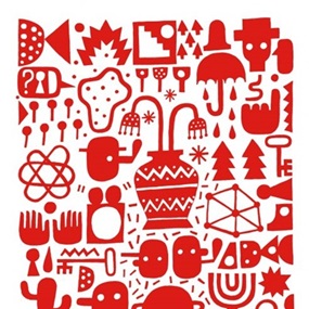 Croutons Floating In Cosmic Soup (Red) by David Shillinglaw