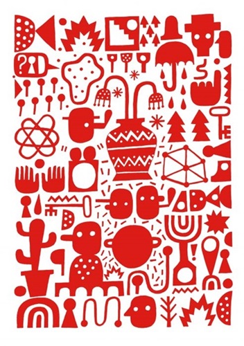 Croutons Floating In Cosmic Soup (Red) by David Shillinglaw