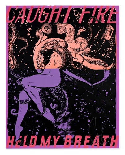 Caught Fire (Orange / Purple) by Faile