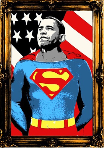 Obama Superman (Gold) by Mr Brainwash