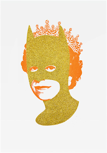 Rich Enough To Be Batman (Glitter Gold & Neon Orange) by Heath Kane
