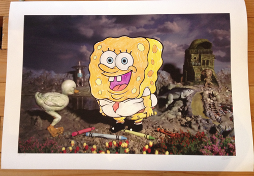 Cartoon Colored Sponge Bob  by Ron English