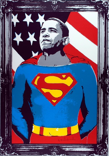 Obama Superman (Silver) by Mr Brainwash