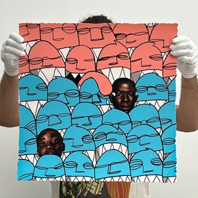Rush Hour (Coral & Baby Blue) by Brian Dovie Golden
