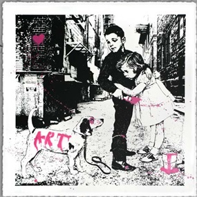 Pup Art (Pink) by Mr Brainwash