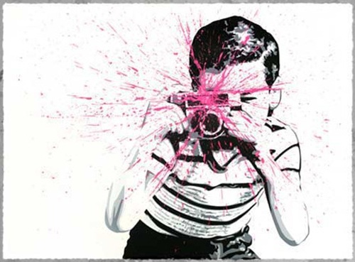 Smile (Pink) by Mr Brainwash