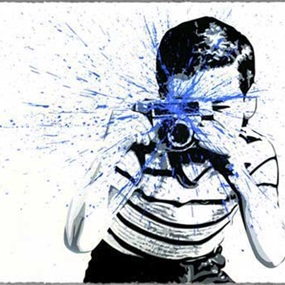 Smile (Blue) by Mr Brainwash
