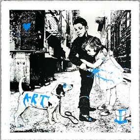 Pup Art (Blue) by Mr Brainwash