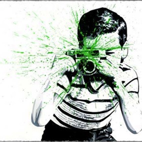 Smile (Green) by Mr Brainwash