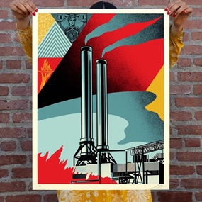 Factory Stacks (Earth First) by Shepard Fairey
