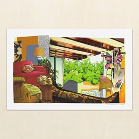 Interior: Red Couch & Landscape (Timed Edition) by Mickalene Thomas