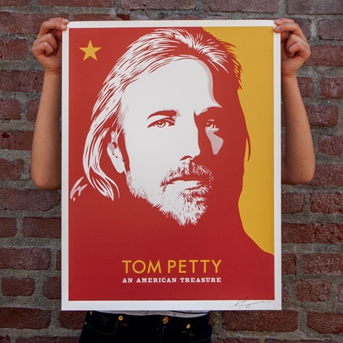 Tom Petty: An American Treasure (Red / Yellow) by Shepard Fairey