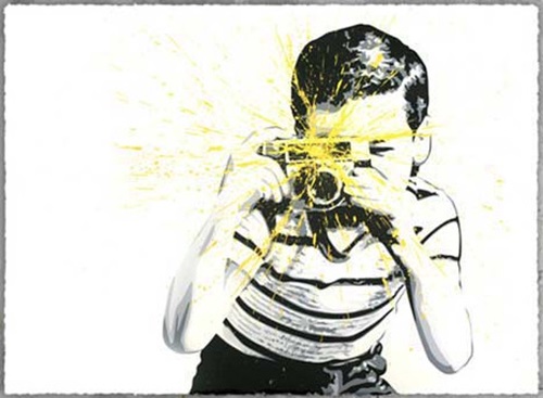 Smile (Yellow) by Mr Brainwash