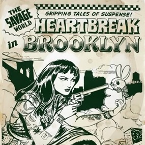 Heartbreak In Brooklyn (In Dark Green) by Faile