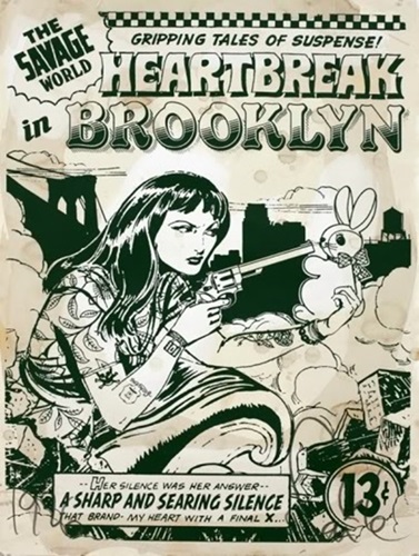 Heartbreak In Brooklyn (In Dark Green) by Faile