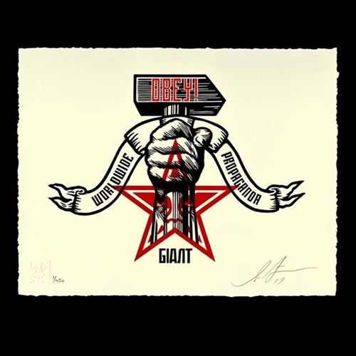 Hammer And Fist Letterpress  by Shepard Fairey