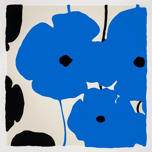 Four Poppies II (Blue & Black) by Donald Sultan