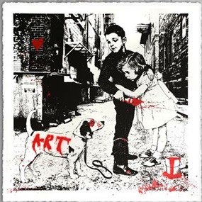 Pup Art (Red) by Mr Brainwash