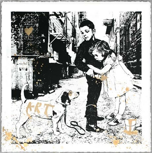 Pup Art (Gold) by Mr Brainwash