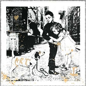 Pup Art (Gold) by Mr Brainwash