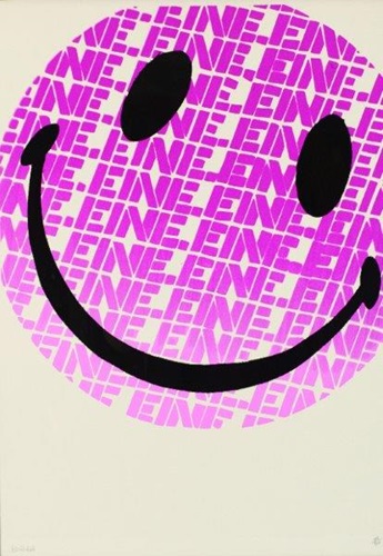 Smiley (Pink) by Ben Eine
