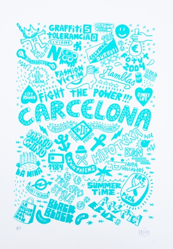 Carcelona (Turquoise Fluorescent) by Zosen