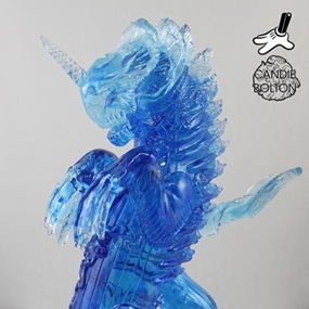 Bake-Kujira (Sculpture) (Blue Swirl) by Candie Bolton