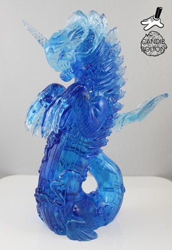 Bake-Kujira (Sculpture) (Blue Swirl) by Candie Bolton