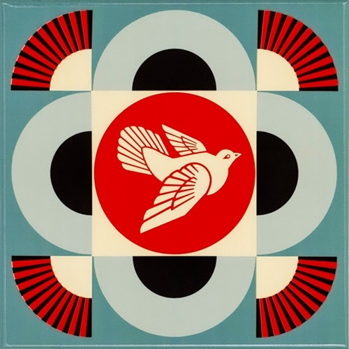 Geometric Dove (Blue Tile) by Shepard Fairey