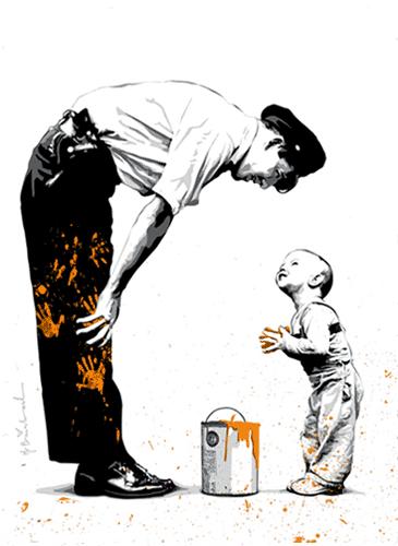 Not Guilty (Orange) by Mr Brainwash