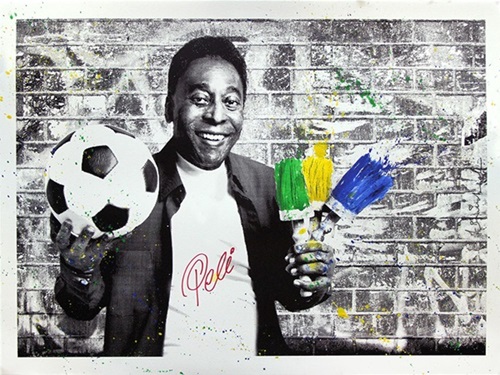 The King Pele - Brush Portrait  by Mr Brainwash