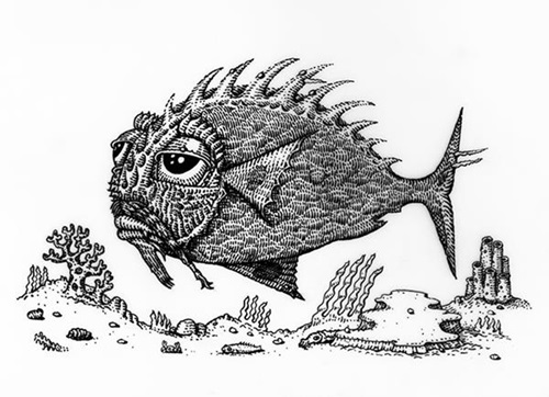 Lonius Fish (Letterpress) by David Welker