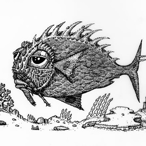 Lonius Fish (Letterpress) by David Welker
