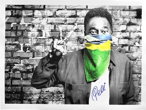 The King Pele - Flag Portrait  by Mr Brainwash