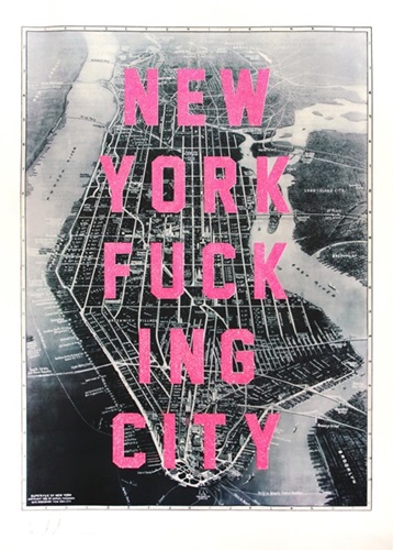 New York Fucking City (Pink Glitter) by David Buonaguidi