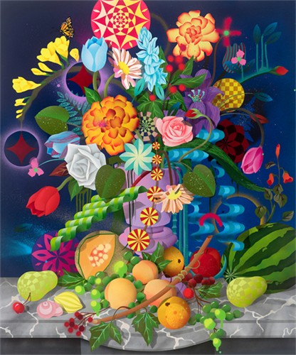 Still Life With Fruits And Flowers  by Casey Gray