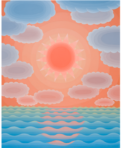 Blue And Orange Seascape  by Amy Lincoln