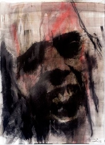 Untitled (Black Eyed Screaming Head) (First Edition) by Guy Denning
