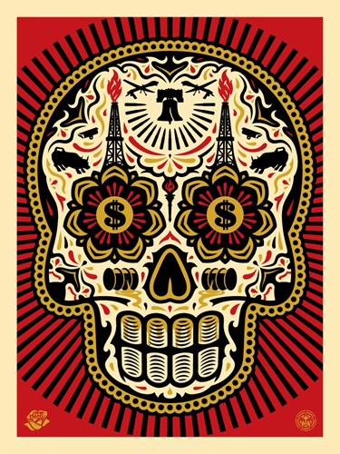 Power & Glory Day Of The Dead Skull (Large Format) by Shepard Fairey | Ernesto Yerena