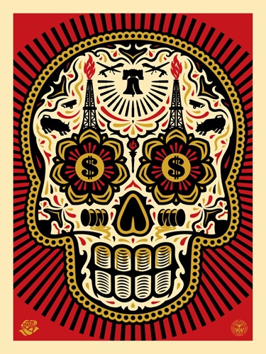 Power & Glory Day Of The Dead Skull (Large Format) by Shepard Fairey | Ernesto Yerena