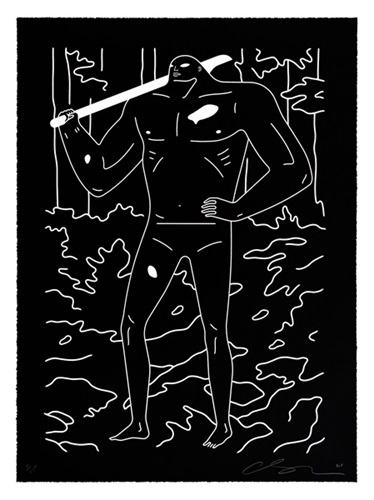 Man In The Forest (Black & White) by Cleon Peterson