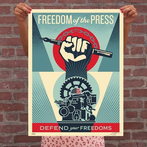 Defend Your Freedoms - Freedom Of The Press  by Shepard Fairey