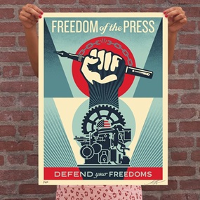 Defend Your Freedoms - Freedom Of The Press by Shepard Fairey