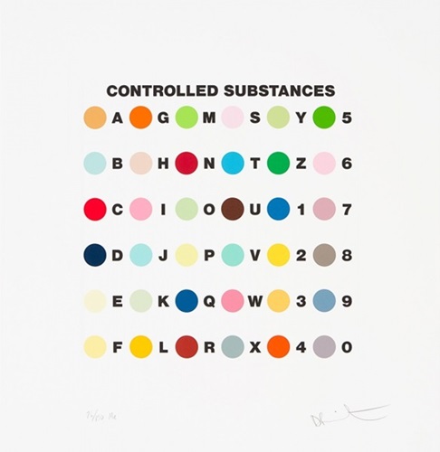 Controlled Substances Key Spot Print  by Damien Hirst