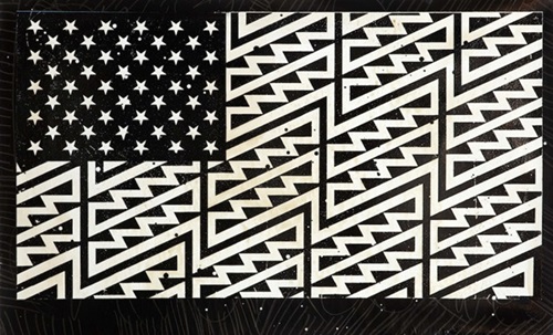 Star Spangled Shadows (Faile Flag) (Black) by Faile