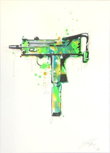 My Uzi Weighs A Ton (Green) by Wolfgang Krell