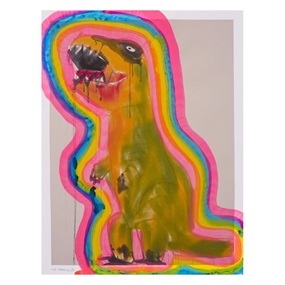 T-Rex With Auras (Ochre & Green) by Liz Markus