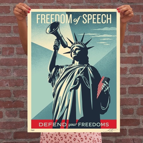 Defend Your Freedoms - Freedom Of Speech  by Shepard Fairey
