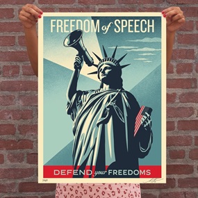 Defend Your Freedoms - Freedom Of Speech by Shepard Fairey