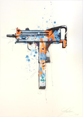 My Uzi Weighs A Ton (Blue) by Wolfgang Krell